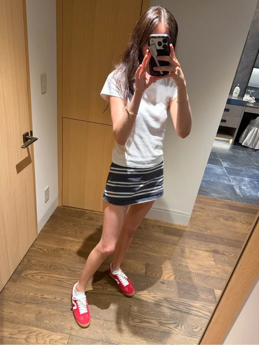 Madden Girl Red and White Low-Profile Sneakers